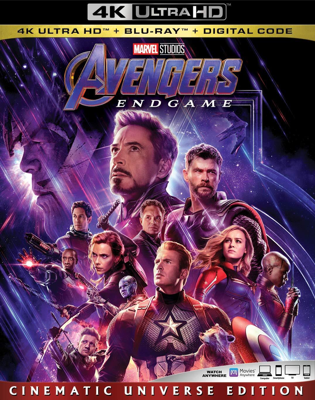 AVENGERS: 4K ENDGAME (4K UHD Blu-ray) Robert Downey Chris Evans Mark Ruffalo