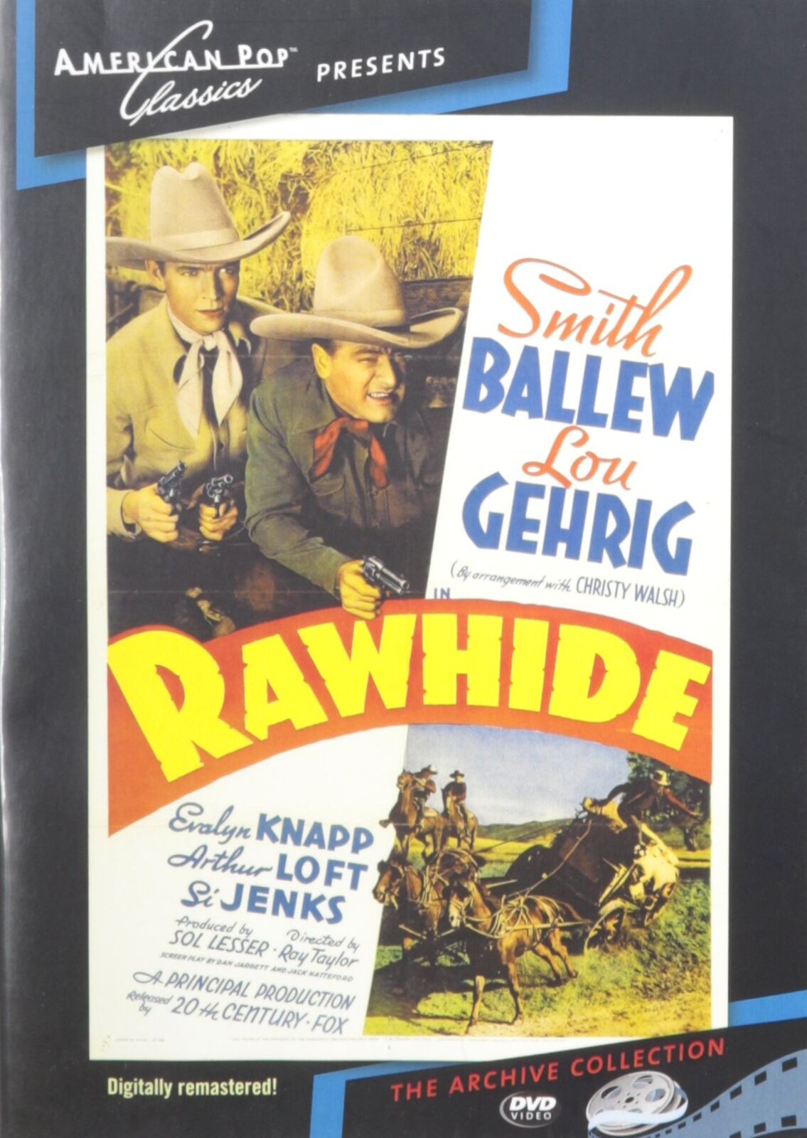 Rawhide (DVD) Smith Ballew Evalyn Knapp Lou Gehrig