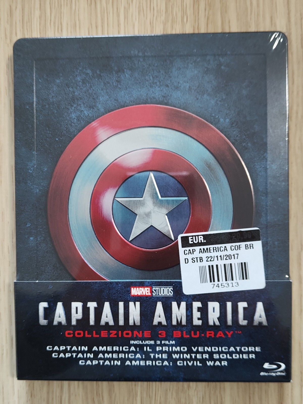 Captain America Collezione Trilogia - SteelBook Blu Ray Nuovo Prima Edizione