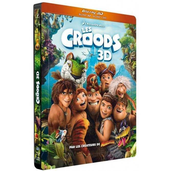 Le Croods Combo Blu-Ray 3D+Blu-Ray+DVD Steelbook Nuova