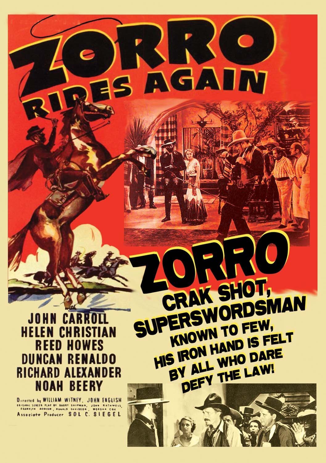 Zorro Rides Again (DVD) Helen Christian Reed Howes Duncan Renaldo