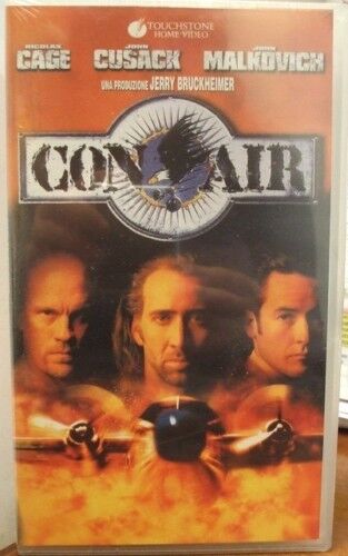 VHS VIDEOCASSETTA CON AIR NICOLAS CAGE JOHN CUSAC NUOVA