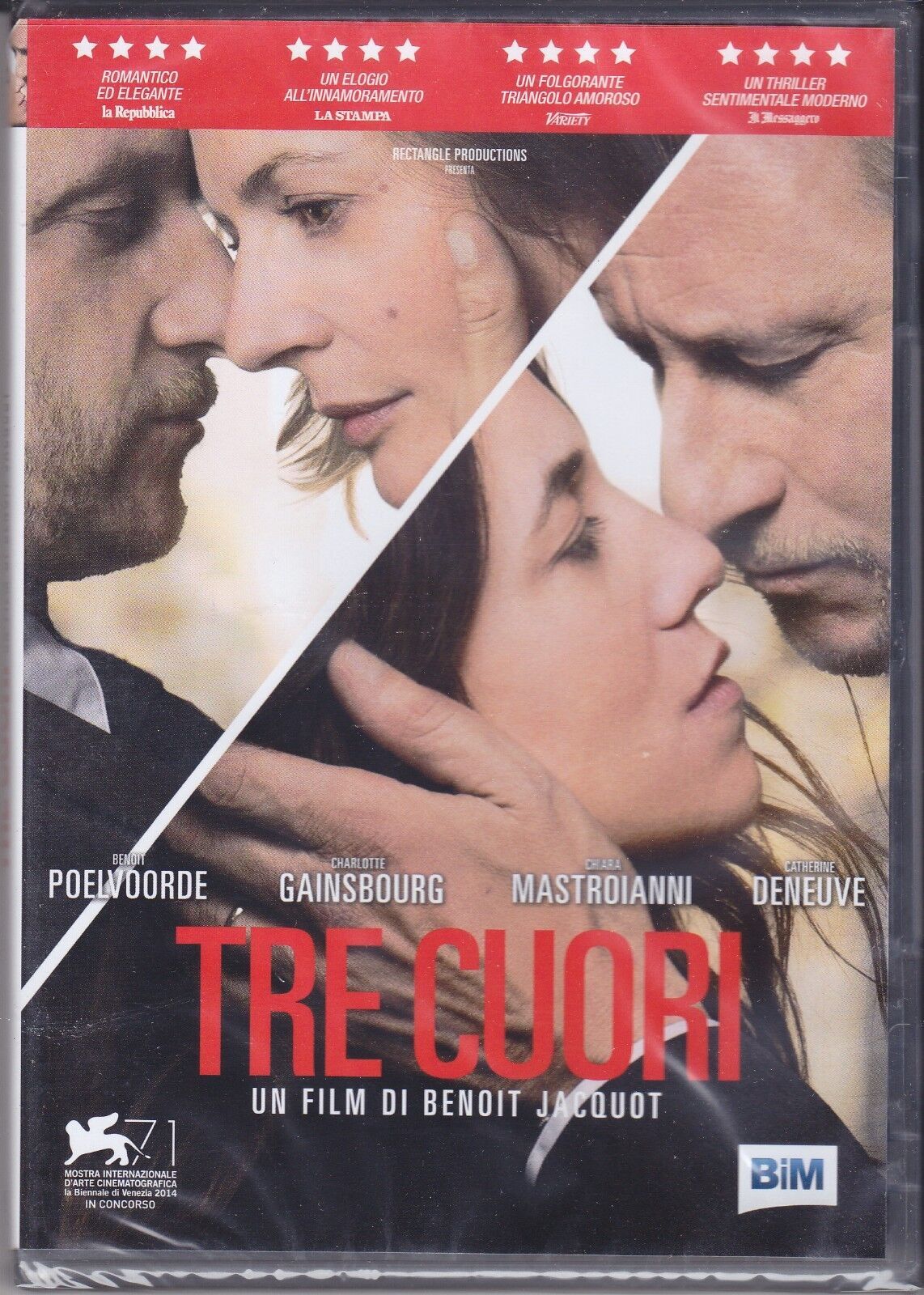 Dvd **TRE CUORI** con Catherine Deneuve nuovo 2014