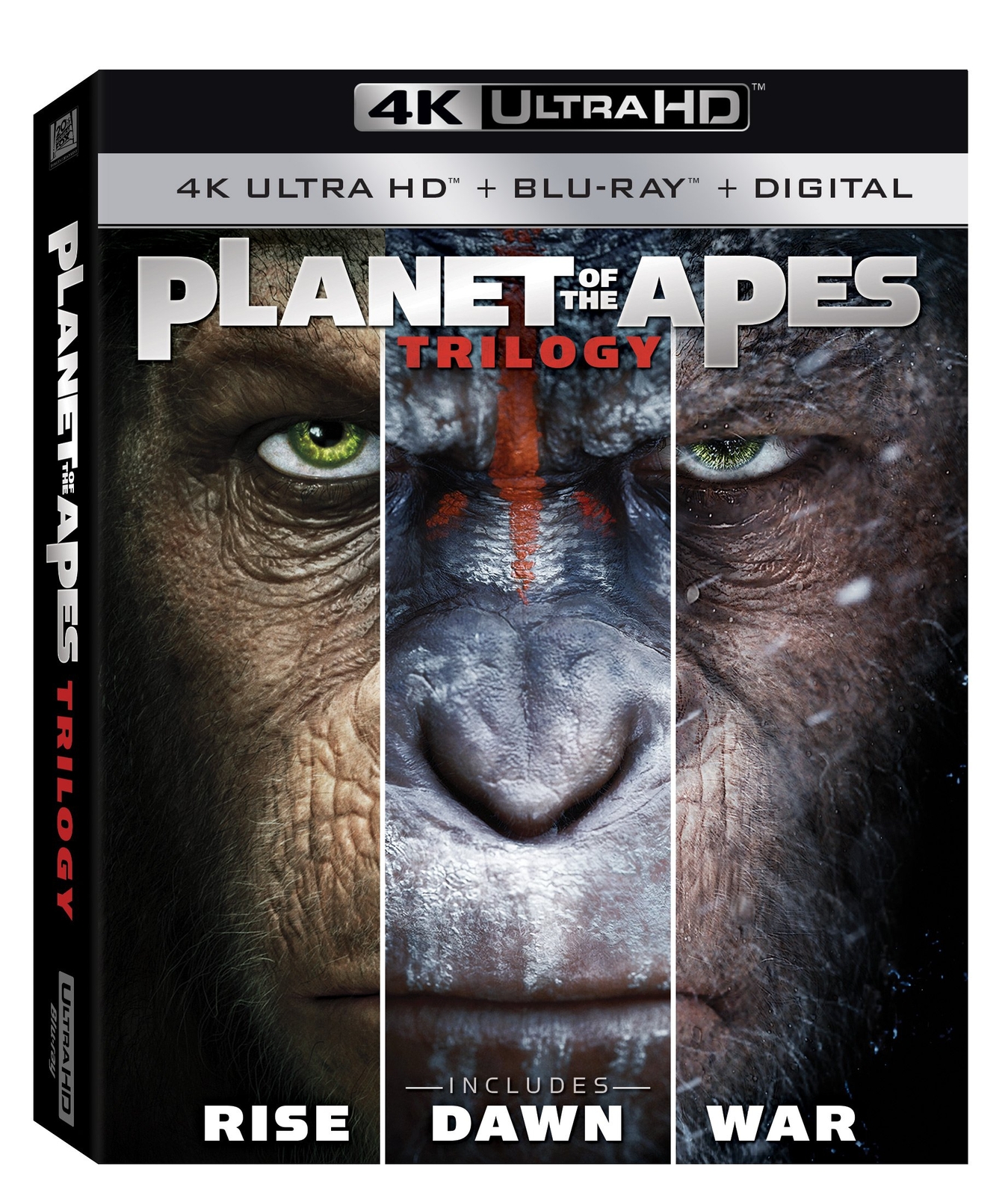Planet of the Apes 1-3 Trilogy (4K UHD Blu-ray) Andy Serkis