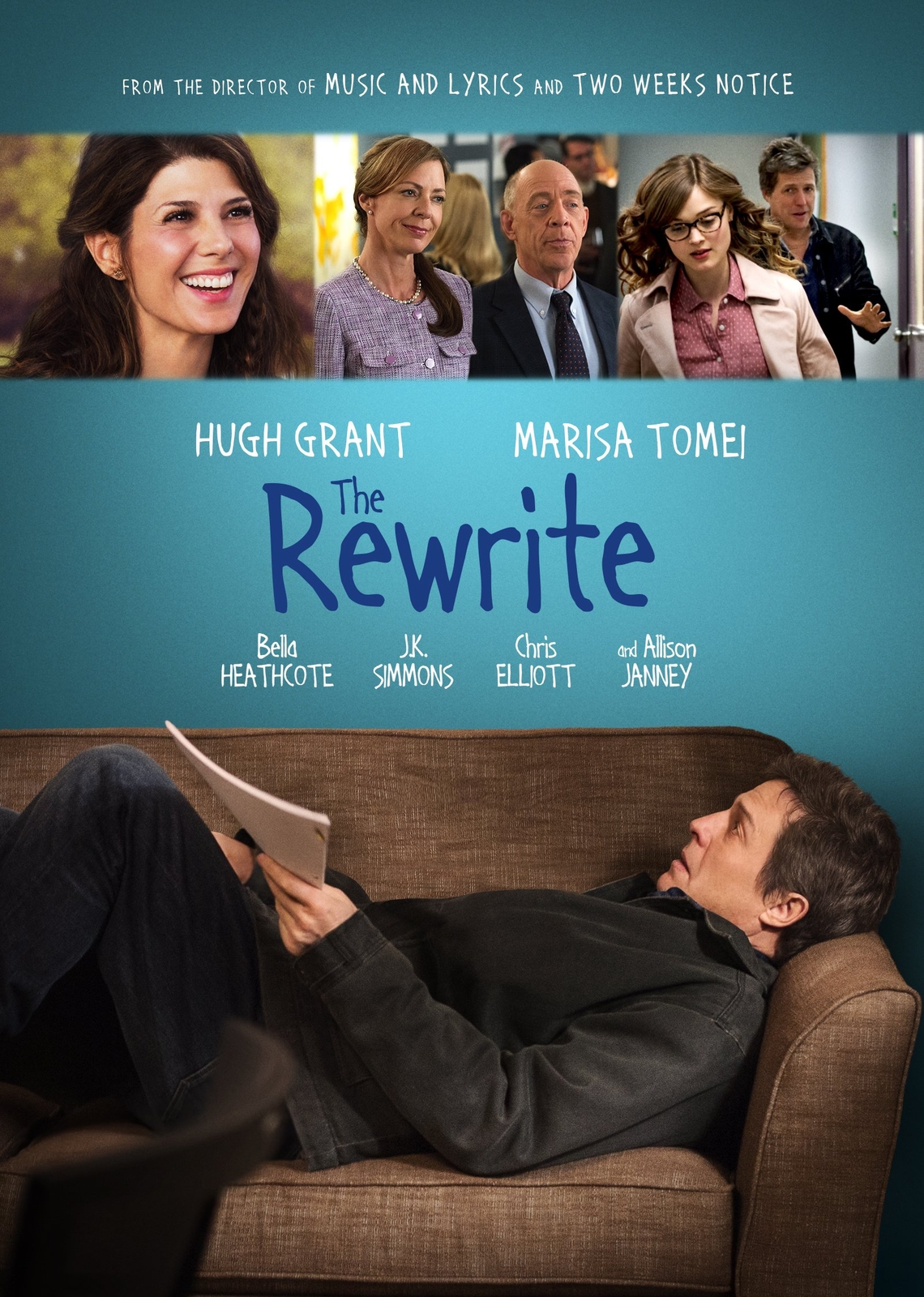The Rewrite (DVD) Hugh Grant Marisa Tomei Bella Heathcote J.K. Simmons