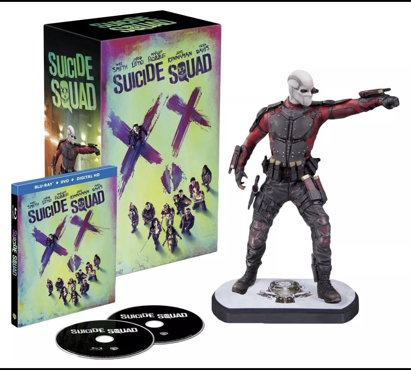 Suicide Squad Blu Ray 3D + Statue Dead shot Theatrical/Extended Cut  UK Sealed