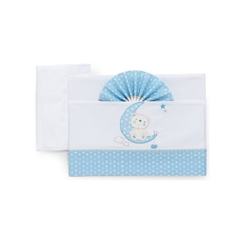Lenzuola lettino Italbaby 15 2010 402 MOON Set Completo Azzurro