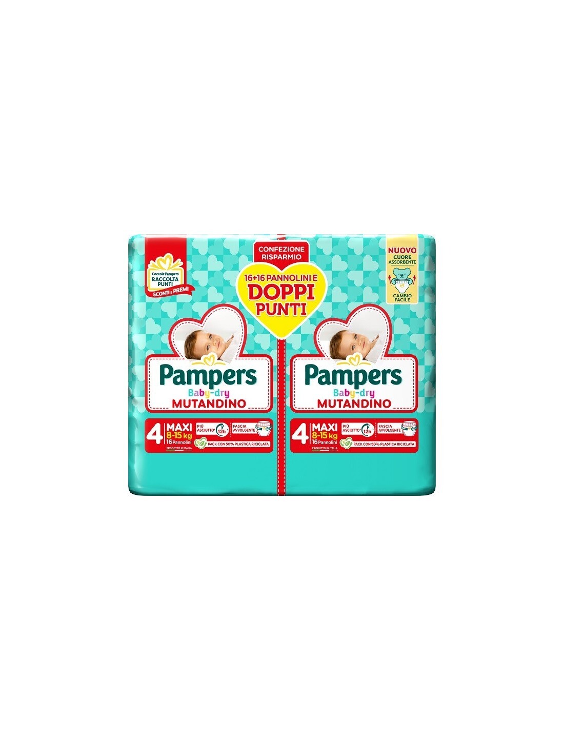 Pampers Baby Dry Mutandino Tg. 4 Maxi 8-15kg 32pz
