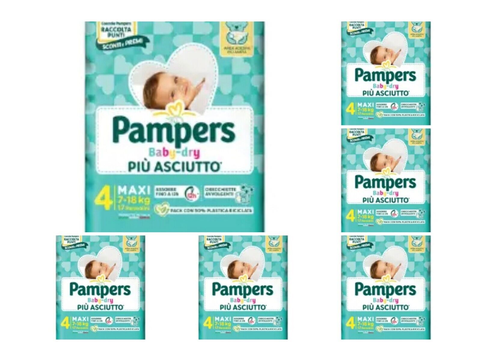 102 PANNOLINI PAMPERS DI OGNI MISURA PAMPERS BABY DRY