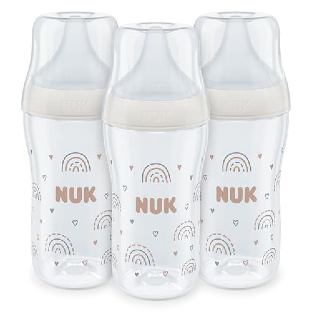 (TG. 3 x biberon standard) NUK Set biberon Perfect Match, 3+ mesi, Si adatta al