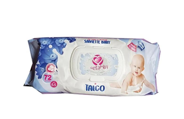Setablu Salviettine Baby Talco Offerta 4 Confezioni da 72 Pezzi (4x72)