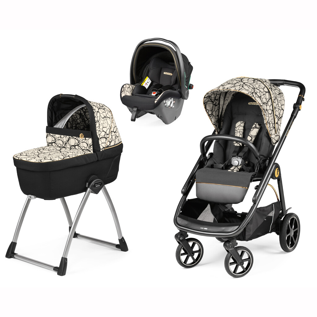 Trio Veloce + Culla Belvedere + Primo Viaggio SLK GRAPHIC GOLD  Peg Perego