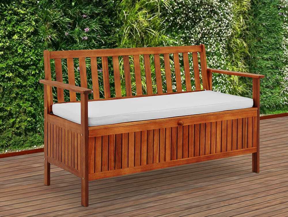 Gartenbank Akazienholz 120x62x82cm con Stauraum