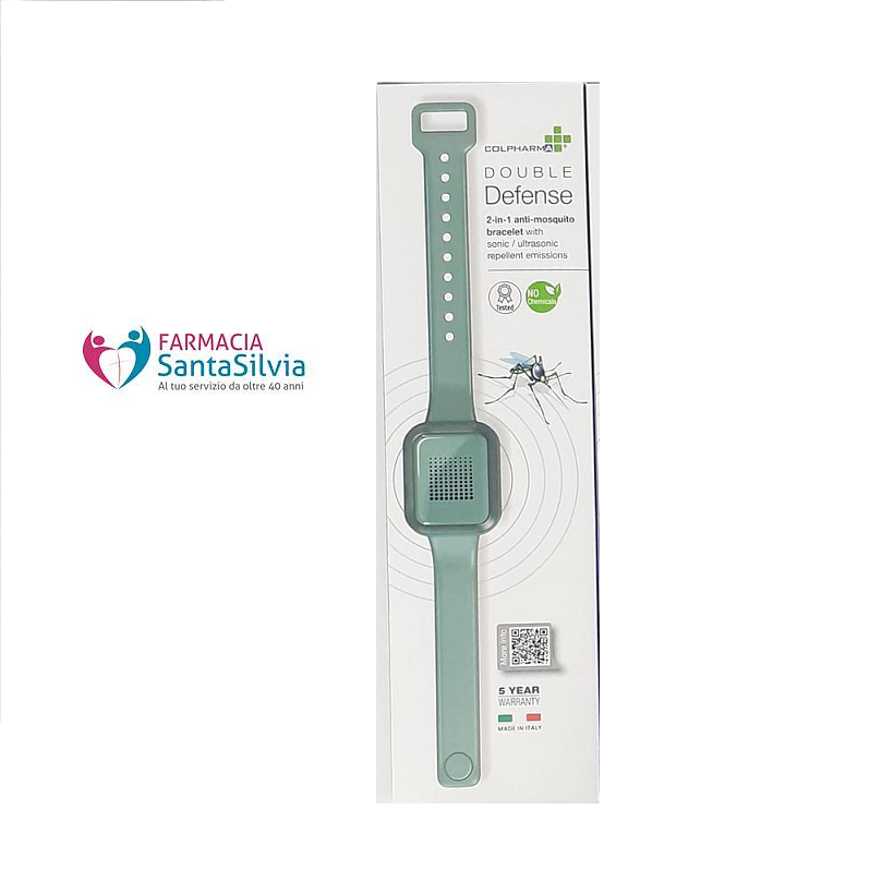 DOUBLE DEFENSE BRACCIALETTO ANTIZANZAREVERDE SONICO E ULTRASONICO COLPHARMA