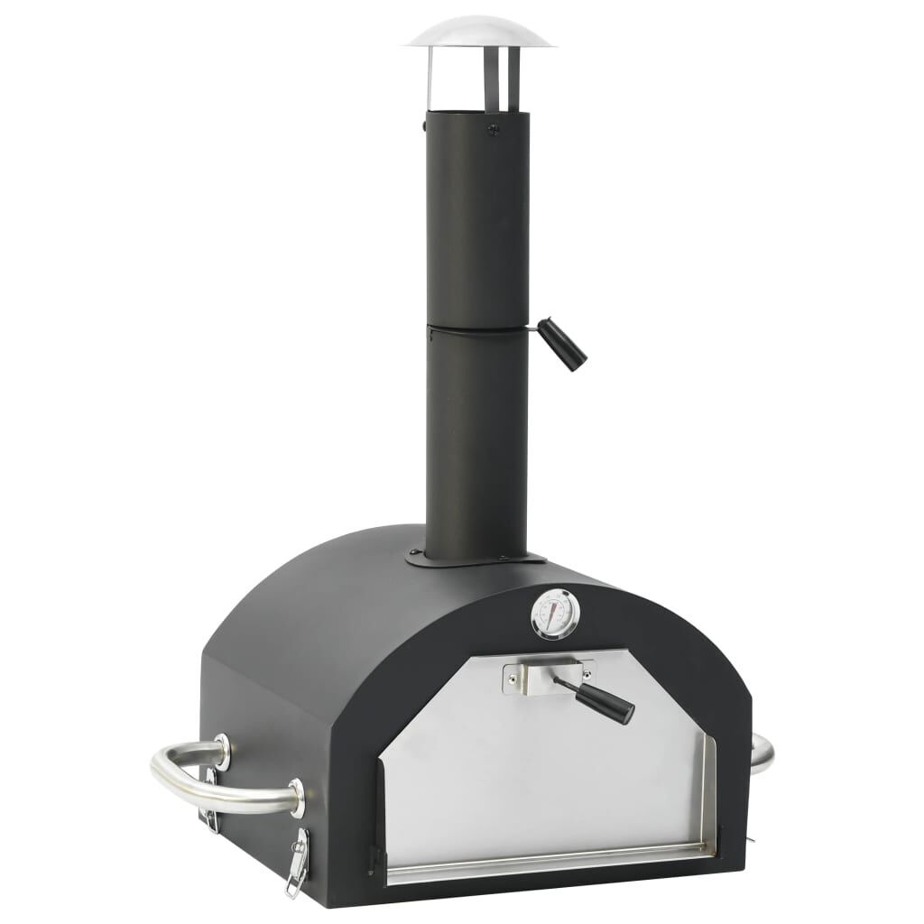 AX Forno Pizza Grigliata Termometro Integrato BBQ 66x44x85.5cm Nero SPCC 310116