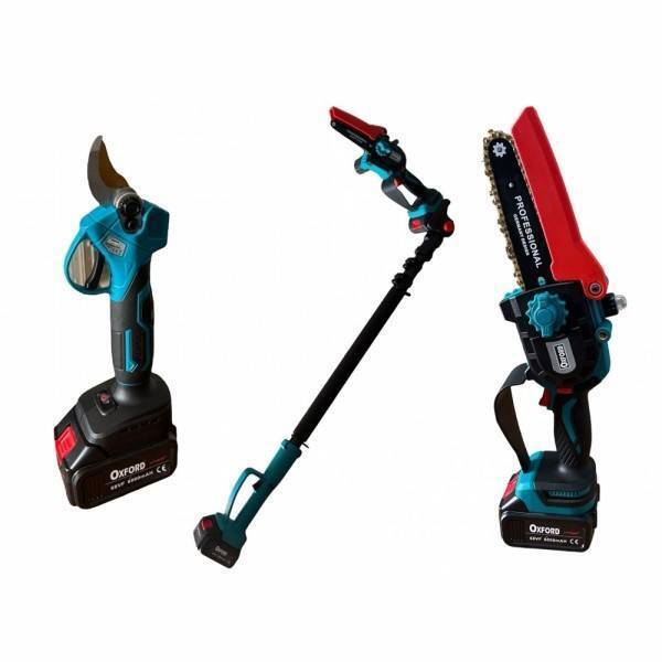 Kit Potatura Forbice Cesoia + Motosega 6" A Batteria 68v + Asta Telescopica Cd61