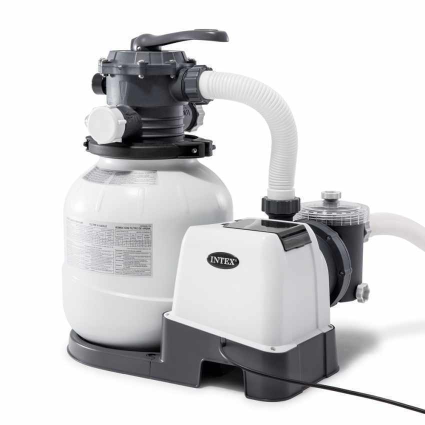 POMPA FILTRO A SABBIA INTEX 12000 LT/H 6 VIE FUNZIONI PER PISCINA FUORITERRA
