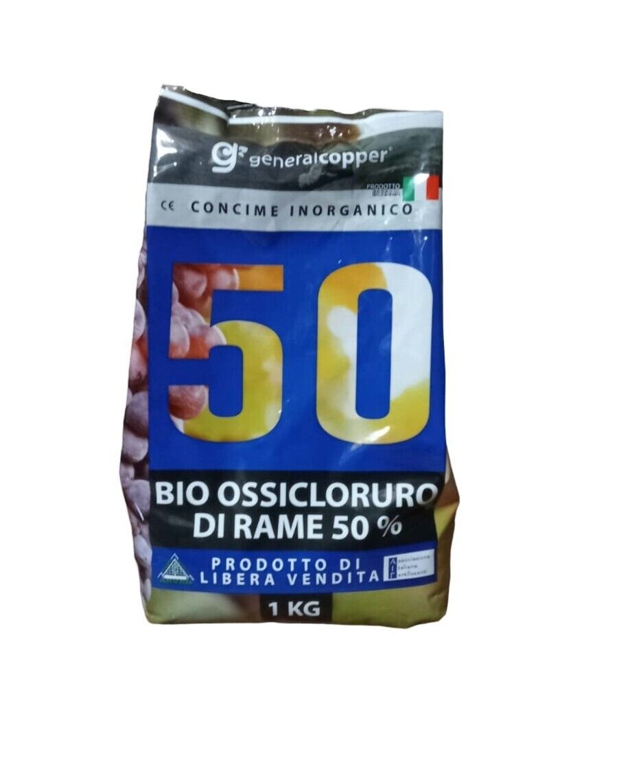 RAME 50 OSSICLORURO DI RAME 50% FUNGICIDA VERDERAME AGRICOLTURA BIOLOGICA 1 KG