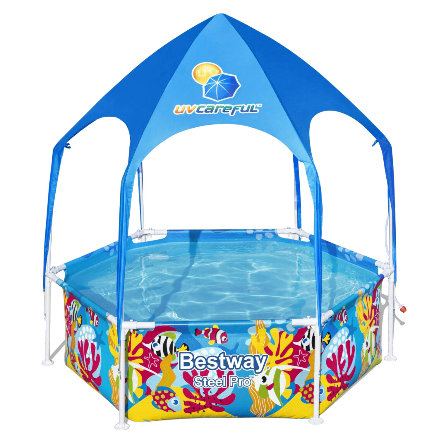 Bestway 5618T Frame Pool Steel Pro UV-Sonnenschutzdach Slash-in-Shade Ø183x51cm