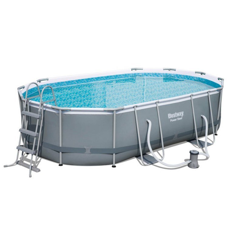 Piscina Ovale Fuoriterra Bestway 56448 488x305x107 Cm Con Pompa Filtro/Scala/Tel