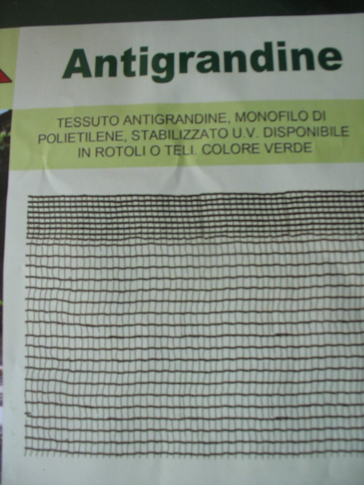RETE ANTIGRANDINE ANTIBECCO ALTA 2 mt A METRATURA OLIVE ANTIUCCELLI