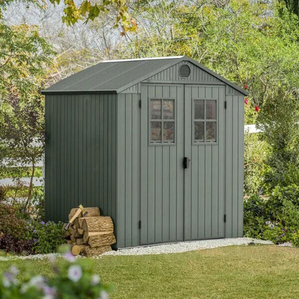 BOX CASETTA DA GIARDINO KETER DARWIN 6X8 CON FINESTRE FRONTALI VERDE da scontare