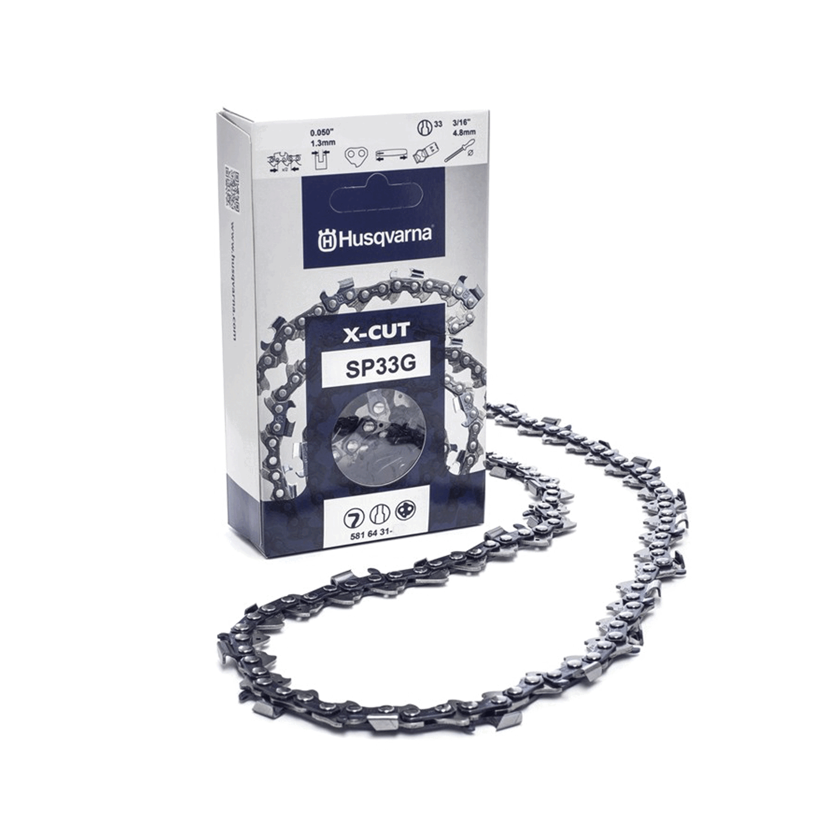 Catena per motosega Husqvarna originale cod. 581 64 31-72 passo 0.325" 72 denti
