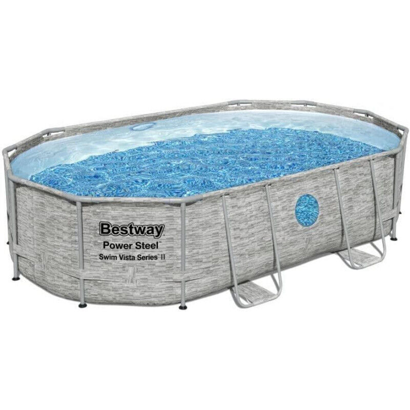 BESTWAY - 56946 - Piscina ovale Bestway con oblò 488x305x107 cm 6941607311486