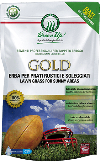 Semi di PRATO GOLD SOLEGGIATO 1,2 KG HERBATECH per 70 mq al sole PROFESSIONALE