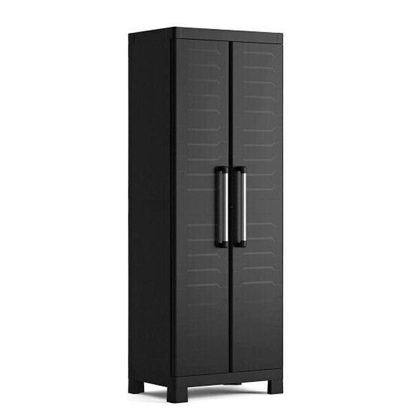 Armadio portascope nero per esterno armadietto da giardino H182x65x45 cm