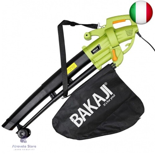 BAKAJI Aspirafoglie Elettrico da Giardino 3 in 1 Aspiratore Trituratore e
