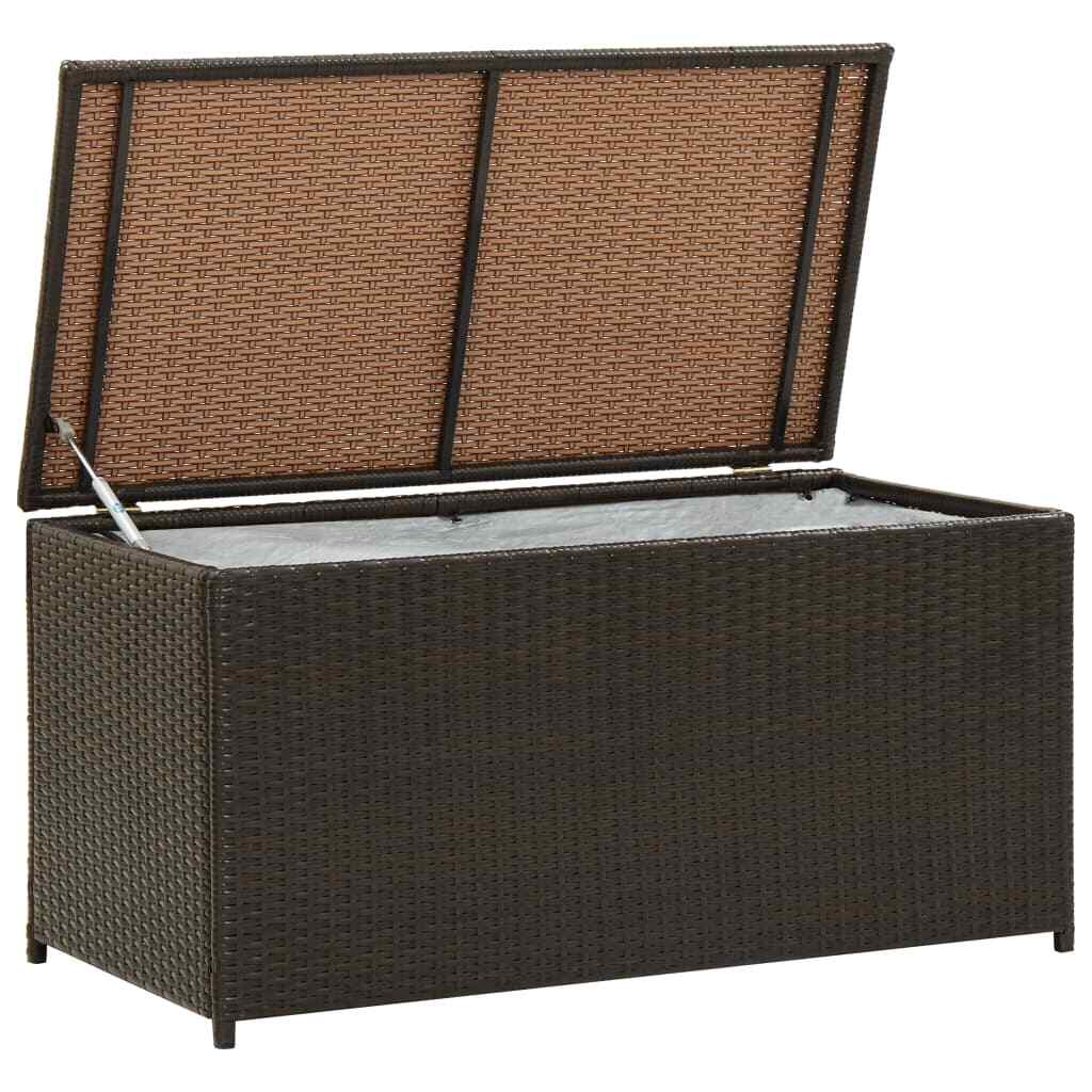 AX Cassapanca Panca Portaoggetti Baule 100x50x50cm Polyrattan Armadietto + 46472