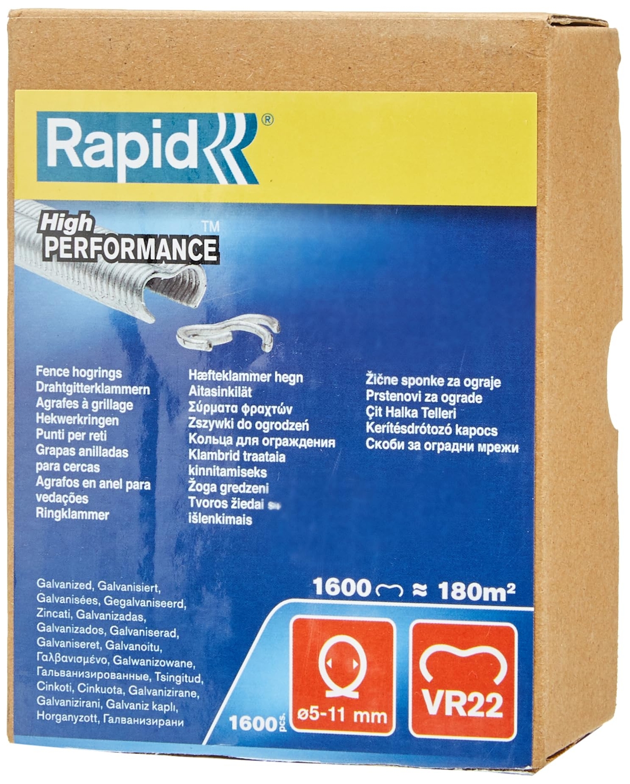 Rapid VR22 Galvanized Fence Hogrings, Suitable for 5-11 mm Netting Wire, Ideal f
