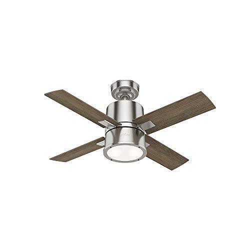 HUNTER FAN Ceiling Fan Beck 107 cm Indoor, with light and Handheld remote, Brush