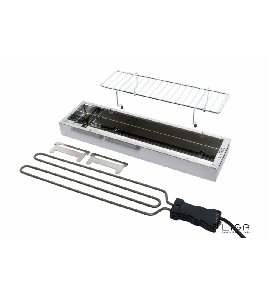 BARBECUE ELETTRICO EBBQ 1800 W IN ACCIAIO INOX, 66X14 CM - LISA