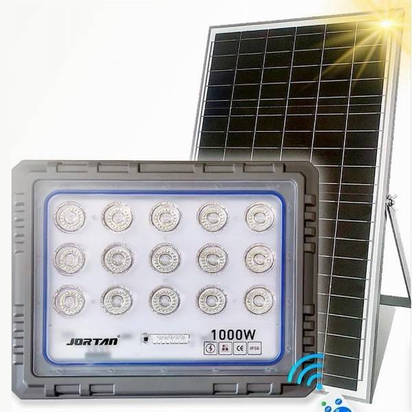 Faro 1000 Watt Con Pannello Solare Luce Forte Telecomando Batteria Lunga Durata