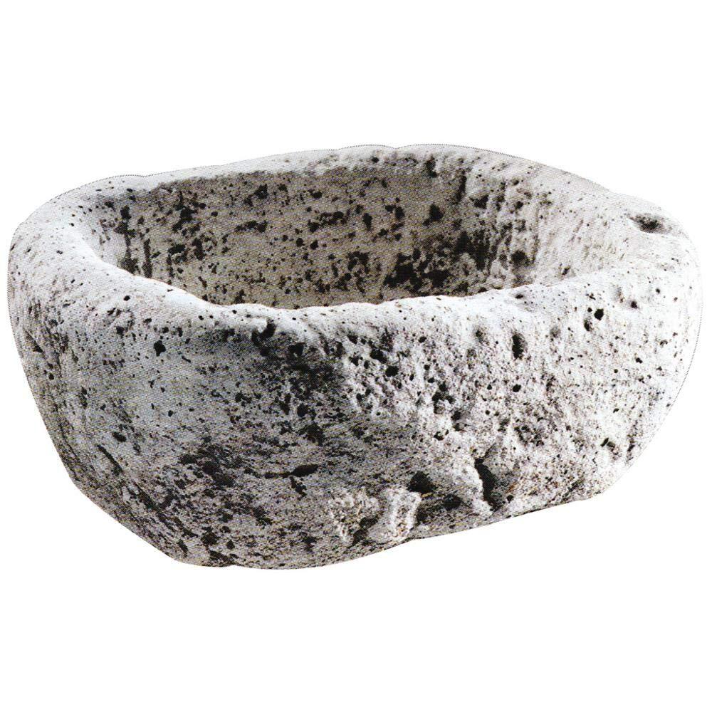 Decogarden Fioriera da Esterno Mortaio in Pietra Antica 47x37xH20 cm Bianco