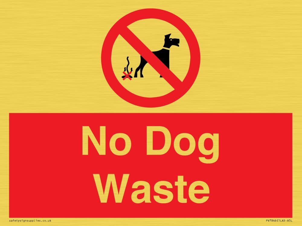 Cartello "No Dog Waste Sign", 200 x 150 mm, formato A5L