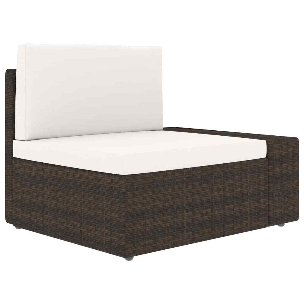 82165 Divano ad Angolo Modulare Bracciolo Sinistro Polyrattan Marrone
