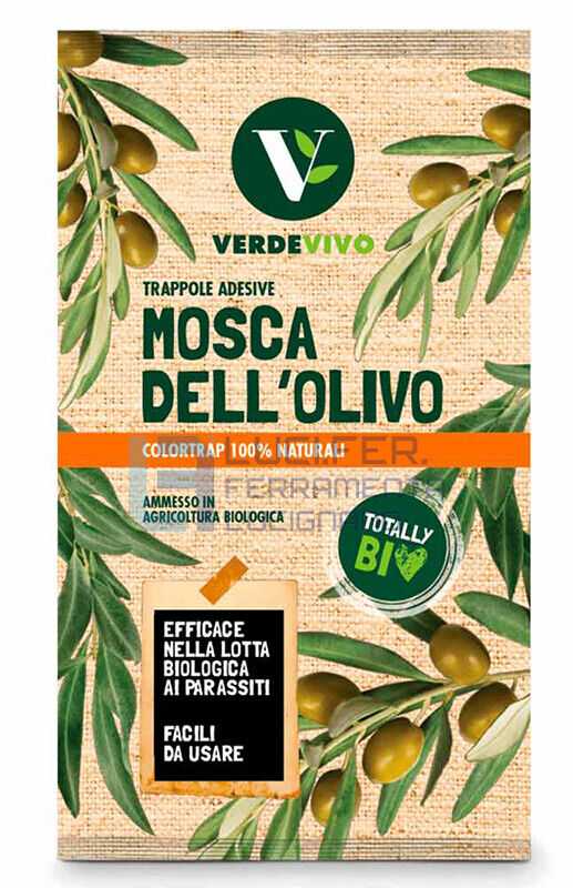 TRAPPOLA ADESIVA CON FEROMONI PER MOSCA DELL'OLIVO CF.3 PZ. TEMOCID VERDEVIVO