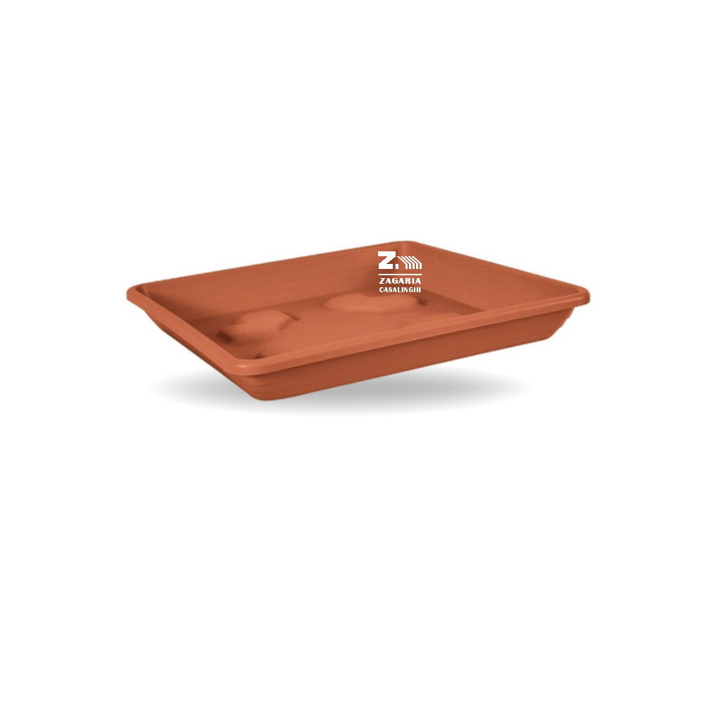 SOTTOVASO QUADRATO IN PLASTICA CM 30X30 COLOR TERRACOTTA PER VASO QUADRATO 32X32
