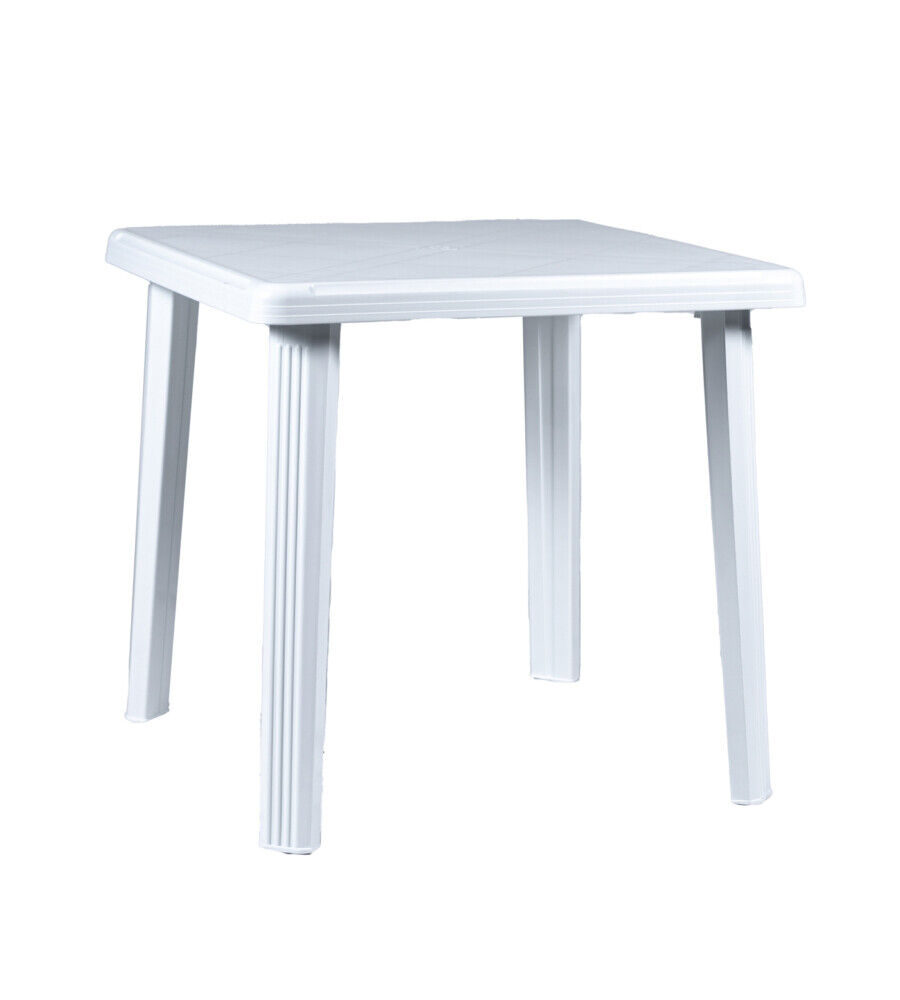 TAVOLO DA ESTERNO "RODI" IN POLIPROPILENE COLORE BIANCO, 75x75x73 CM