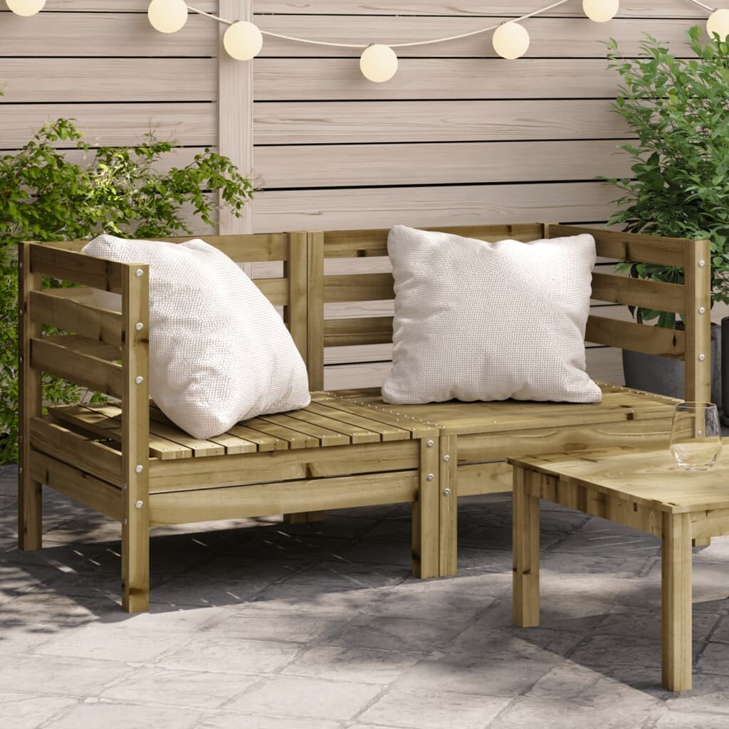 vidaXL Divani Angolari da Giardino 2pz in Legno di Pino Impregnato