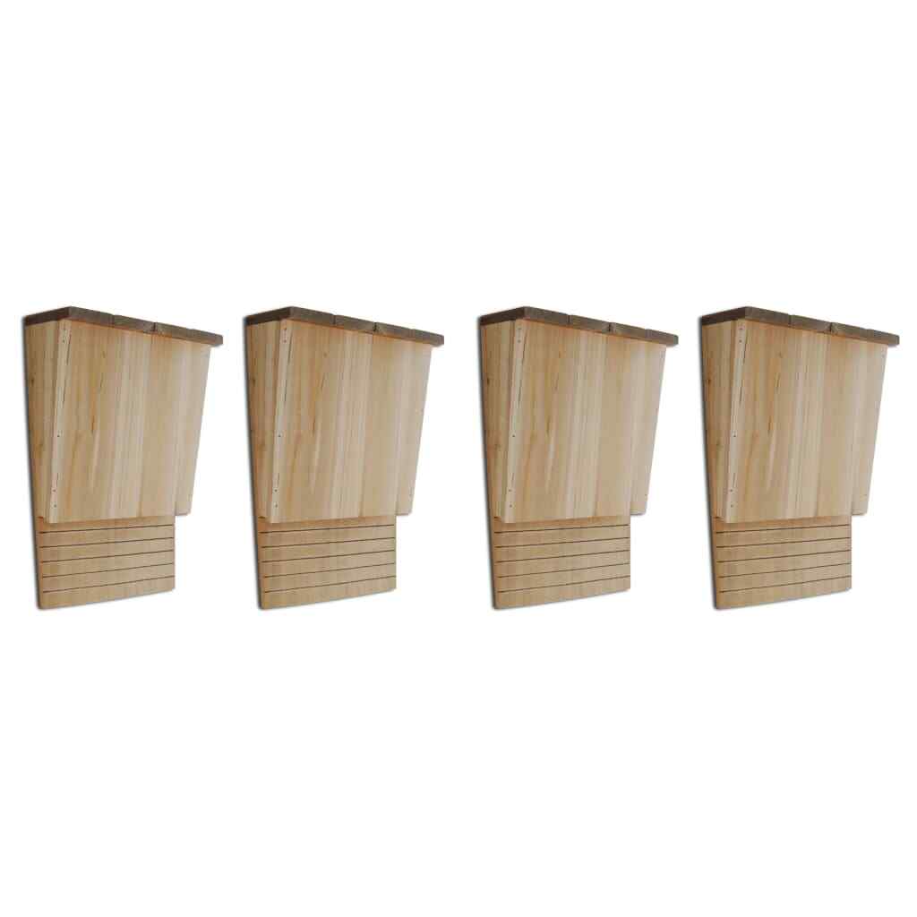 Vidaxl Casette per Pipistrelli 4 pz in Legno 22x12x34 cm