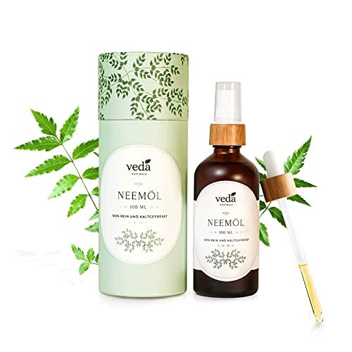 Veda Naturals Olio di neem (100 ml) vergine pressato a freddo dall'India, (u1O)