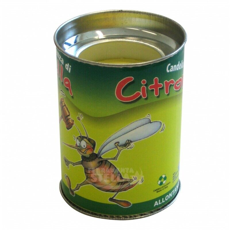 PEZZI 2 CANDELA ALLA CITRONELLA A CILINDRO INSETTICIDA ANTIZANZARE ALTEZZA CM 8
