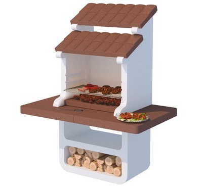 BARBECUE BETON FIAMMA PREFABBRICATO IN CEMENTO 150x90x185h