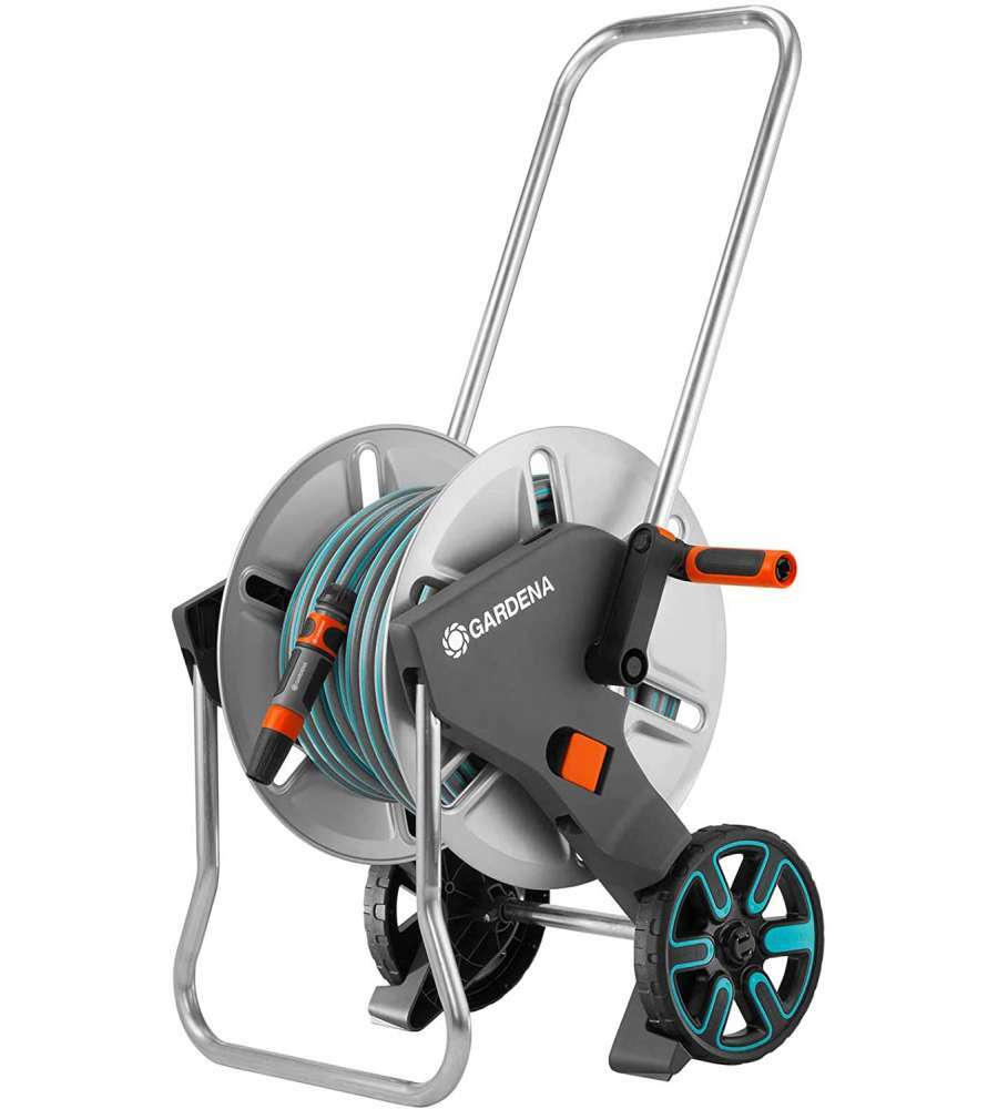 CARRELLO AVVOLGITUBO MANUALE GARDENA "CLEVERROLL M" IN METALLO 43/74X38/48X67...
