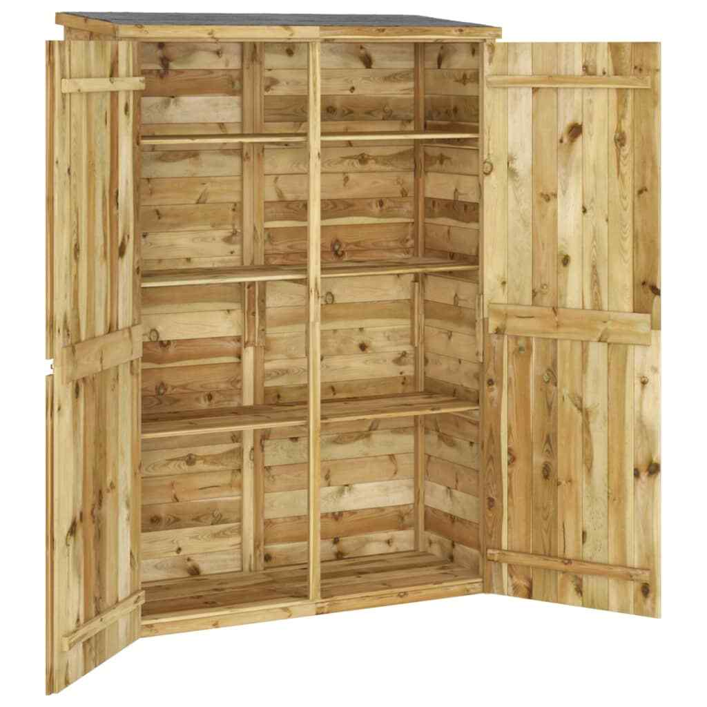 AX Capanno Esterno Tetto Bitume Attrezzi Casetta Massello 123x50x171cm 0k 318196