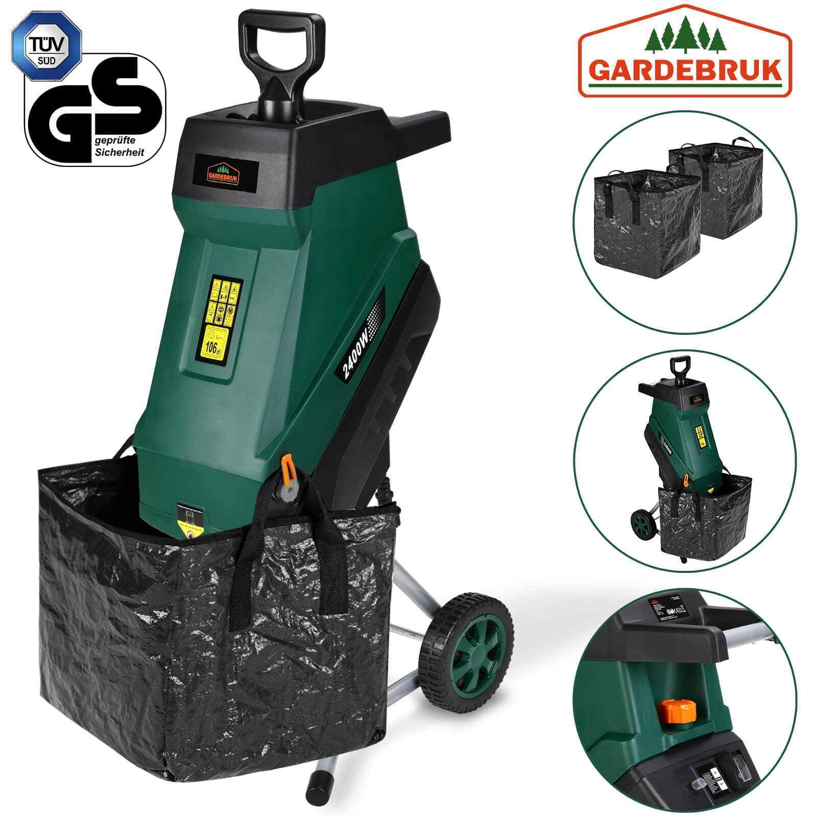 Häcksler 2400W con 2 Sammelbeuteln je 50L